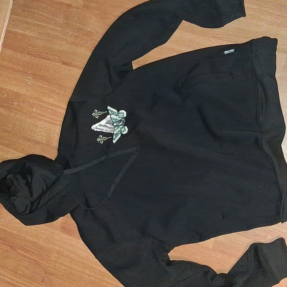 Rebel Minds "Pray Hard" Black Hoodie with Graphic Design